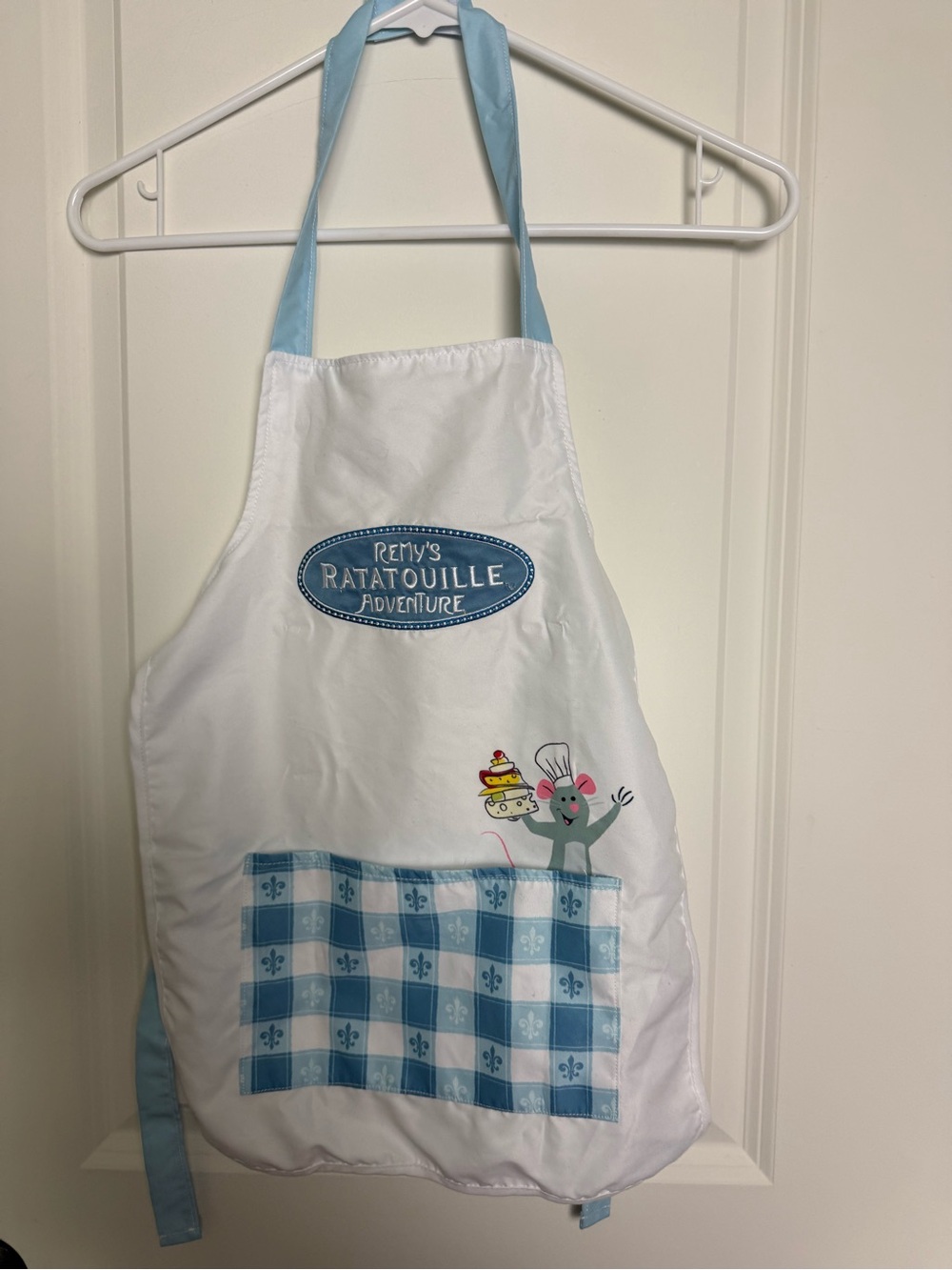 Disney White and Light Blue Remy Ratatouille Kids Apron
